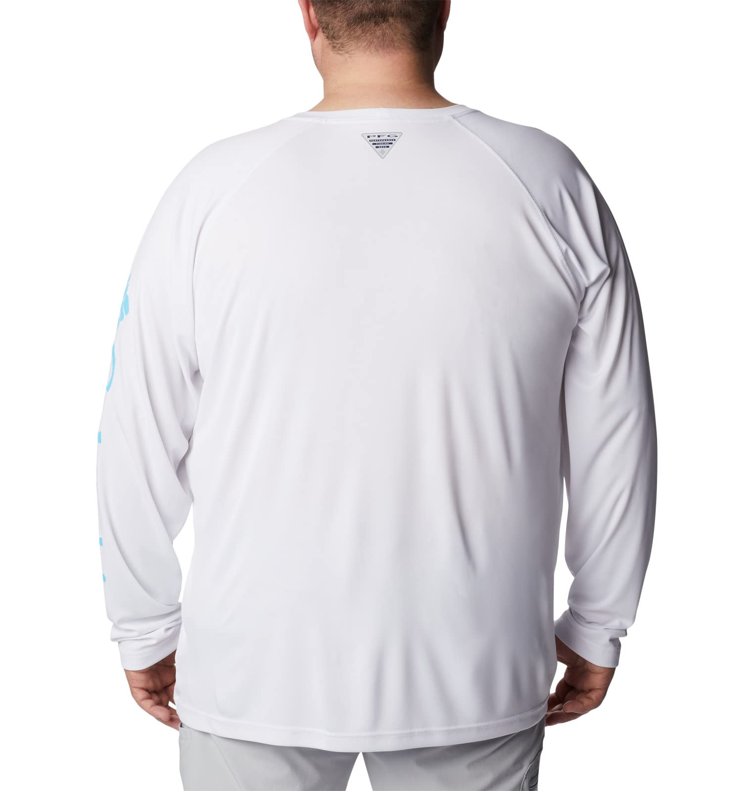 Columbia Men's Terminal Tackle Long Sleeve Shirt, White/Atoll Logo, X-Small