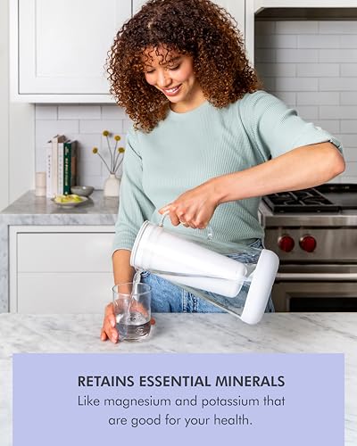LifeStraw Home 7-Cup Glass Water Filter Pitcher - White, Bacteria & Parasite Removal