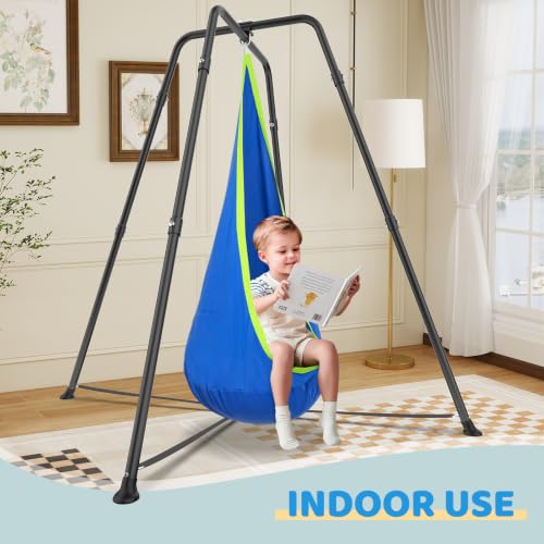 G TALECO GEAR Sensory Swing with Stand - Kids Autism & ADHD, Blue