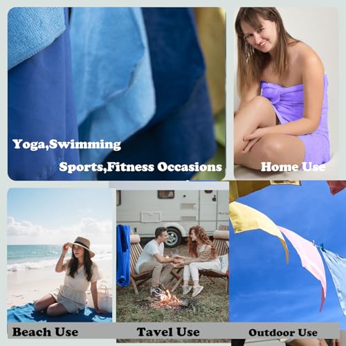 Isuaia Grey 30"x60" Microfiber Quick-Dry Beach Towel - Reusable Lightweight Travel Towel