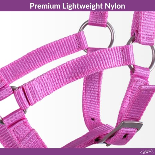 Pony Pink Nylon Foal Halter Adjustable Horse Tack - Grow With Your Horse