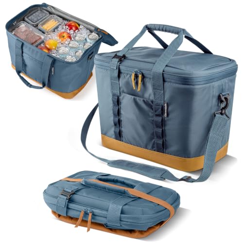 Large Collapsible Cooler Bag Ocean Cognac - Insulated Portable Cooler for Group Outings