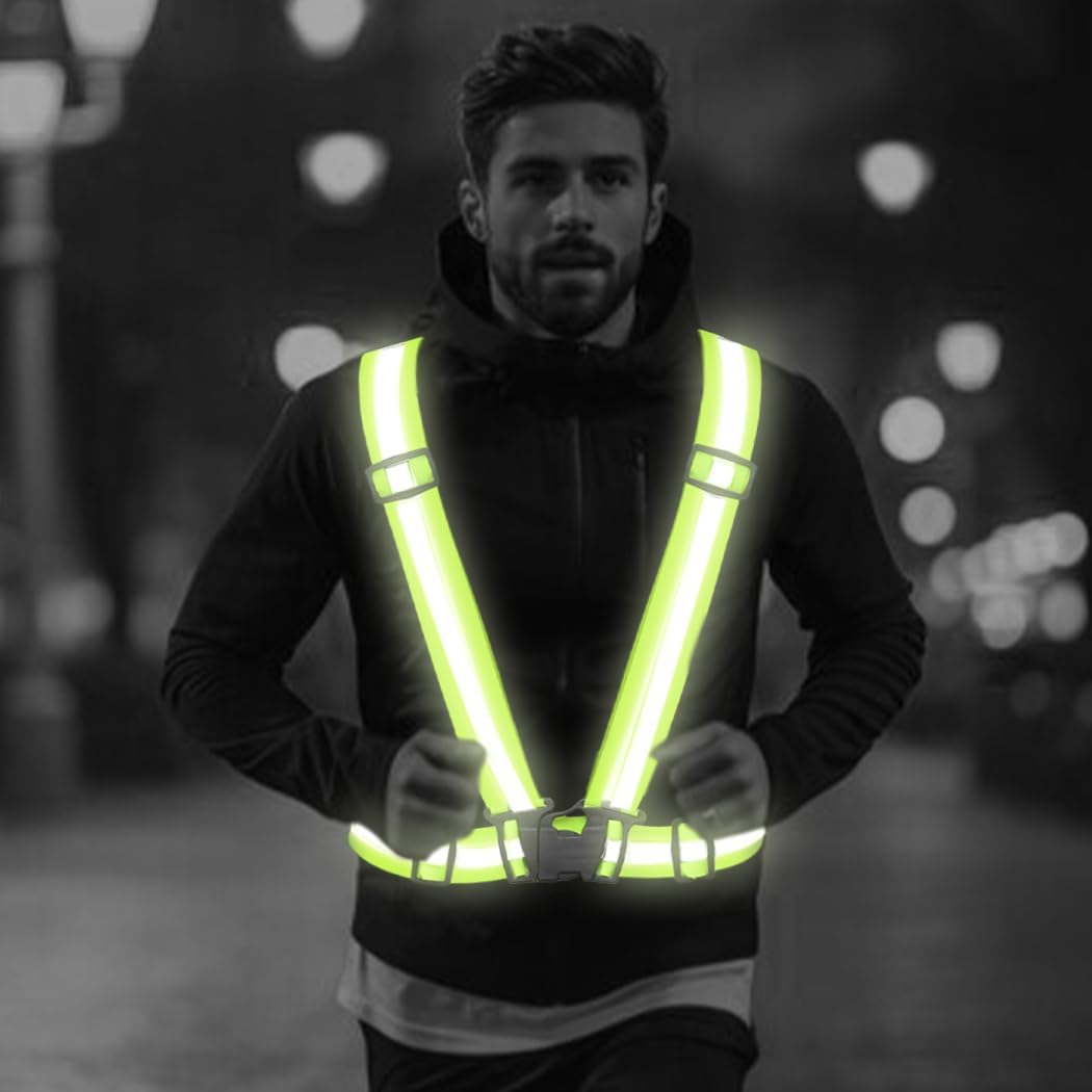 Skiennix Reflective Safety Vest - High Visibility Gear with Adjustable Straps for Running & Cycling