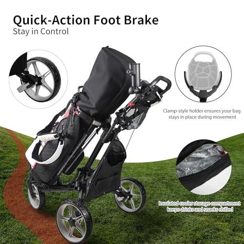 Caddytek CaddyLite ONE-Swivel V8 Golf Push Cart Dark Grey Lightweight Foldable 3-Wheel