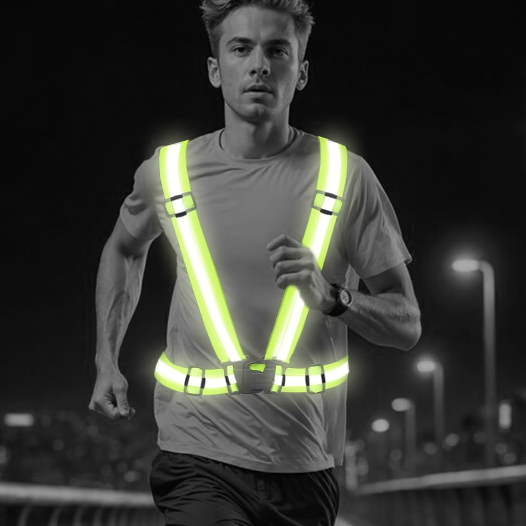 Skiennix Reflective Safety Vest - High Visibility Gear with Adjustable Straps for Running & Cycling