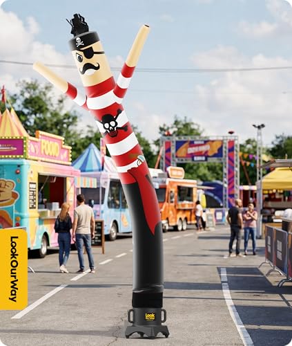 Pirate Themed 10ft Inflatable Tube Man - Wacky Waving Air Dancer for Business Promotion - Blower Not Included