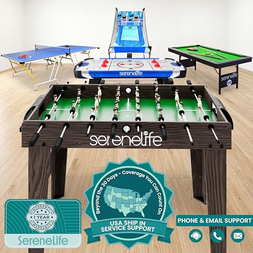 Foosball Table 48in Competition Size Soccer Game for Kids & Adults - Brown Variation