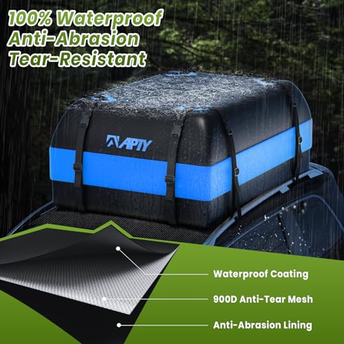 APTY 16 Cu Ft Waterproof Car Rooftop Cargo Bag - Blue Variation