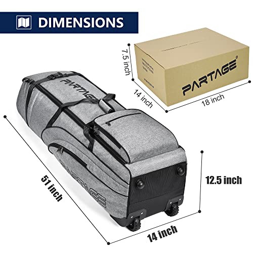 Partage Gray Golf Travel Bag with Wheels 900D Oxford Airline Case