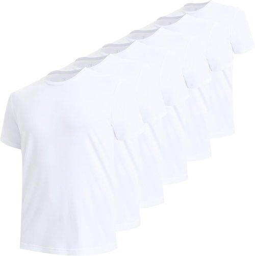 BAMBOO COOL Men's Moisture-Wicking Crewneck Undershirts - Breathable & Soft Tees, 6 Pack