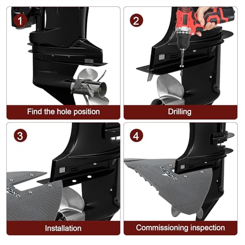 QNCKJZV Carbon Design Whale Tail Hydrofoil Stabilizer Kit for Outboard 40-200 HP - 1 Pack