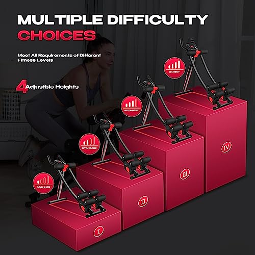 BODY RHYTHM Foldable Dual-Track Ab Workout Machine Black for Home Gym