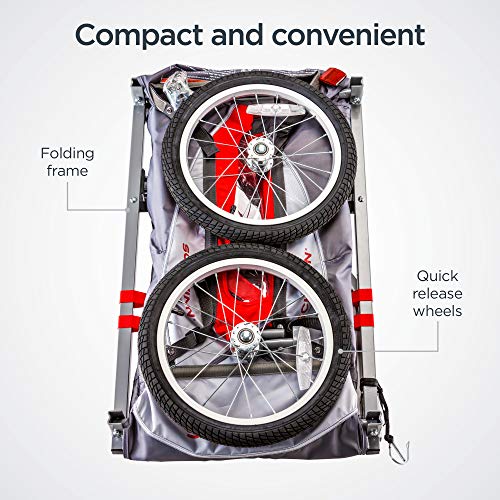 Kids Bike Trailer with Canopy & Safety Harness - Schwinn Trailblazer Plus