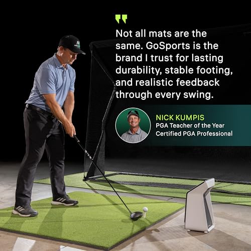 Pro Golf Hitting Mat 5’ x 3’ Turf for Indoor Outdoor Practice with 3 Tees