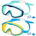 Kids Swim Goggles for Ages 3-15 Anti-Fog No Leak Clear Blue Cyan - Variation of THIS listing