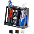 Golf Bag Organizer Wooden Storage Rack for 2 Golf Bags - Black Finish - Variation of THIS listing