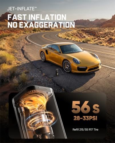 Fanttik X8 Apex Portable Tire Inflator Yellow - Fast 1-Minute Air Compressor
