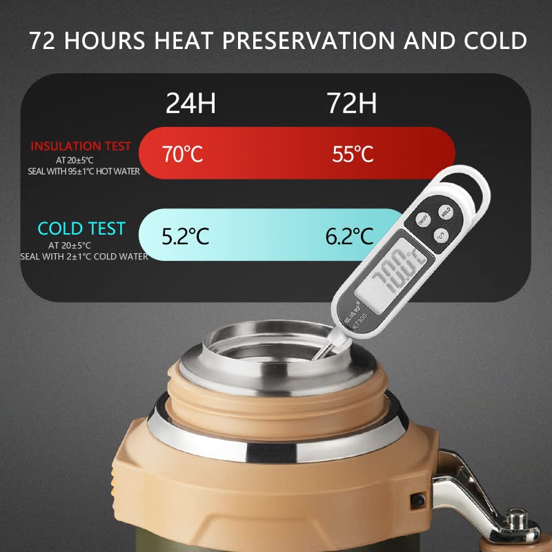 Orange 1.8L Stainless Steel Insulated Coffee Vacuum Bottle Keeps Drinks Hot Cold