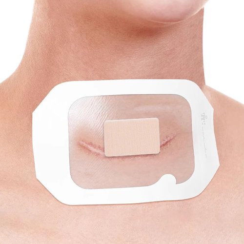 20 Pcs Waterproof Shower Protector Bandage 4"x4.7" for Thyroidectomy Surgery Recovery Thyroid Cancer Neck Surgical Incision Scar Adhesive Wounds Cover Island Dressing Bordered Gauze