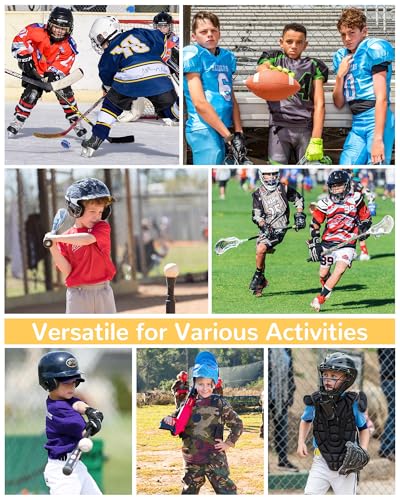 Runhit Youth Baseball Chest Protector Softball Lacrosse Football Padded Compression Shirt - Black Medium
