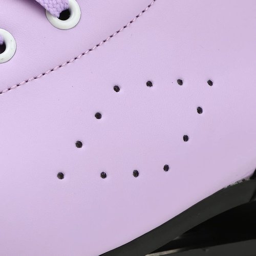 Risup High Top Roller Skates for Women and Men - Classic Double Row Four Wheel Skates - Cowhide Shoes for Girls Unisex - Purple Flash, 35 US 5