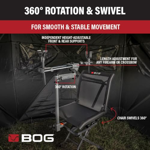 BOG Hunting Rest Chair with Adjustable Height and Swivel for Shooting Stability