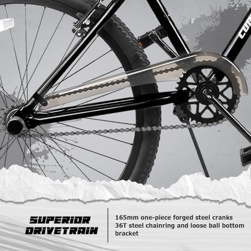 Cubsala Black 20-Inch BMX Race Bike for Beginners & Pros with 2 Pegs