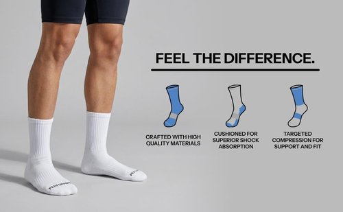 CULTURE & NATURE Athletic Performance Cushion Crew Socks - 6 Pack for Men & Women