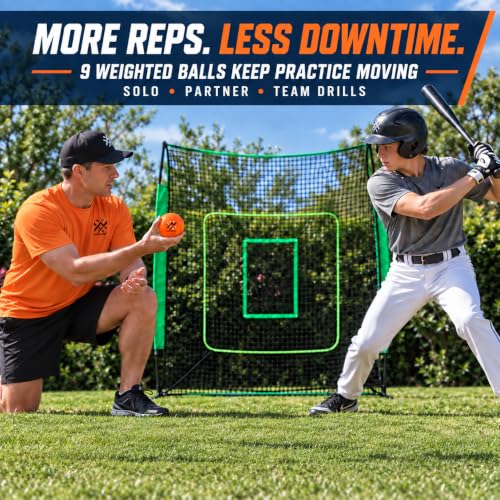 Heavy Training Baseballs and Softballs Set - 3 Inch, 16 oz for Hitting and Pitching