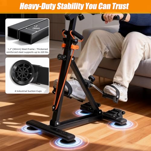 EasyVibe Senior Arm and Leg Pedal Exerciser - Seated Rehab Bike for Physical Therapy & Mobility