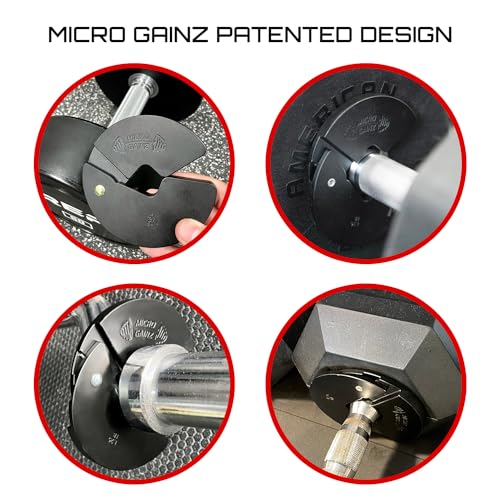 Micro Gainz 1.25LB Fractional Dumbbell Weight Plates - Black, 4-Piece Set