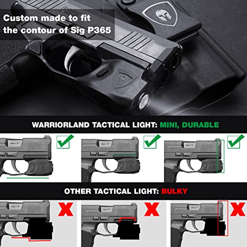 Mini Tactical Flashlight for Sig P365 with Kydex Holster - 150 Lumens Rail Mount LED Light