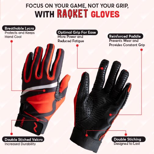 Raqket Pickleball Gloves, Small, Black