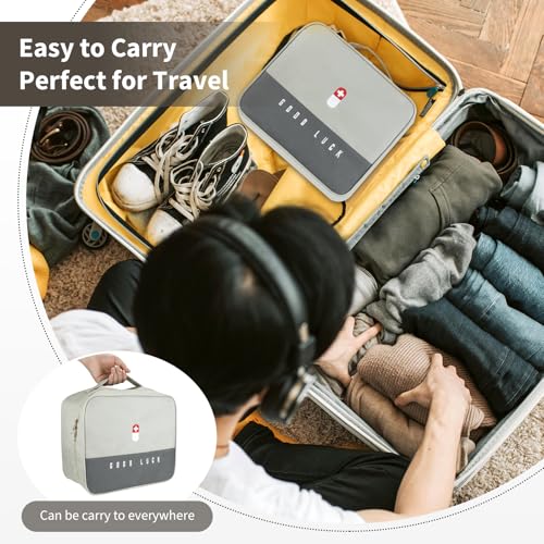Multifunction First Aid Bag - Waterproof Emergency Medical Storage for Outdoor Camping Hiking Travel Light Grey