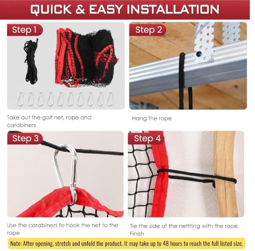 20x10ft Golf Netting with Impact Mesh - Easy Setup Backyard Practice Net
