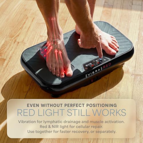 Lifepro VibraRed Vibration Plate with Red Light Therapy & Resistance Bands - Black Edition
