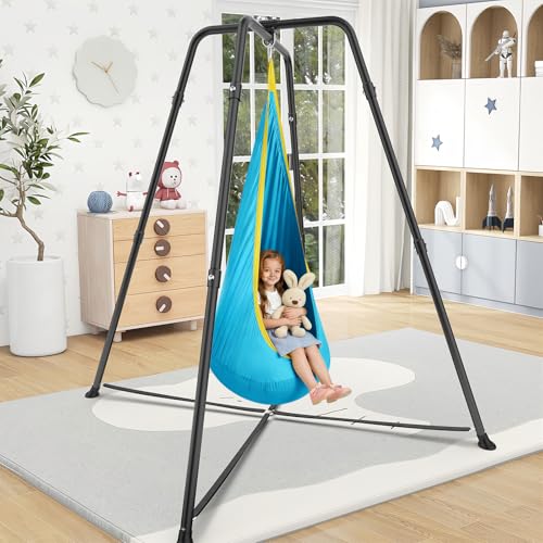 G TALECO GEAR Sensory & Pod Swing Set with Heavy-Duty Frame, Supports 330LBS