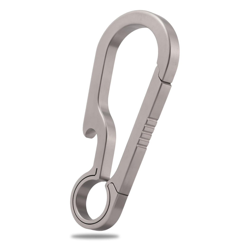 PJYTAC Titanium Carabiner Keychain Clip 2/2.6 Inch Small Carabiner Clips Heavy Duty Key Holder Quick Release Key Chain for Keys Bottle Opener Keychain Valentines Day Gift for Him Men