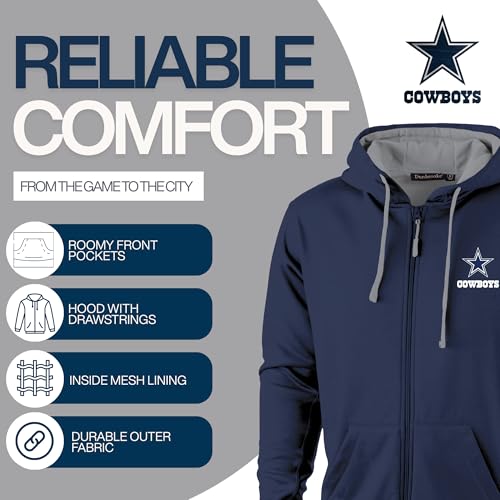 Dunbrooke Men's NFL Dallas Cowboys Navy Full-Zip Hoodie - X-Large