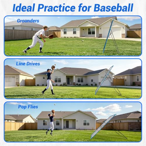 7x4 ft Multi-Sport Rebounder Net for Volleyball, Baseball, Softball & Soccer - Blue