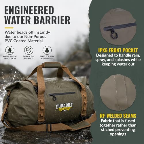 DuraBilt 80L Green Waterproof Tactical Duffel Bag & Dry Bag