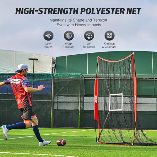 7x4 ft Football Kicking Net with Target Zone - Portable Sports Training Aid
