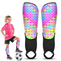 Kids Soccer Shin Guards Small Rainbow Mermaid 2-7 Years with Ankle & Leg Protection