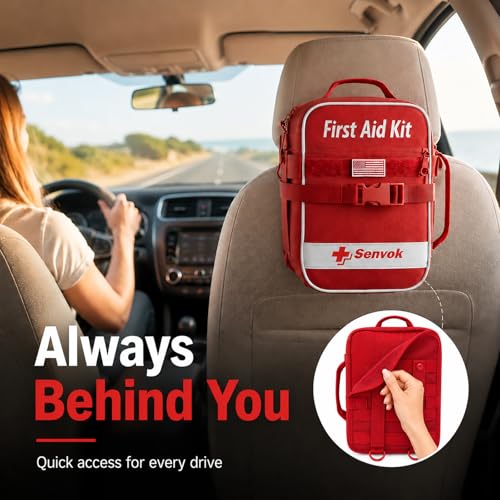 Large Car and Outdoor First Aid Kit - Color-Coded & Labeled, Emergency Supplies
