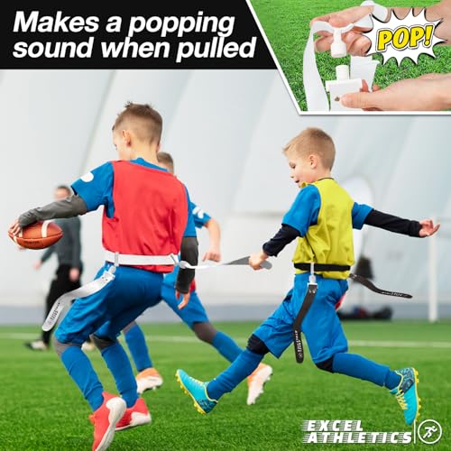 Flag Football Set with 14 Belts and 28 Flags - Black & White