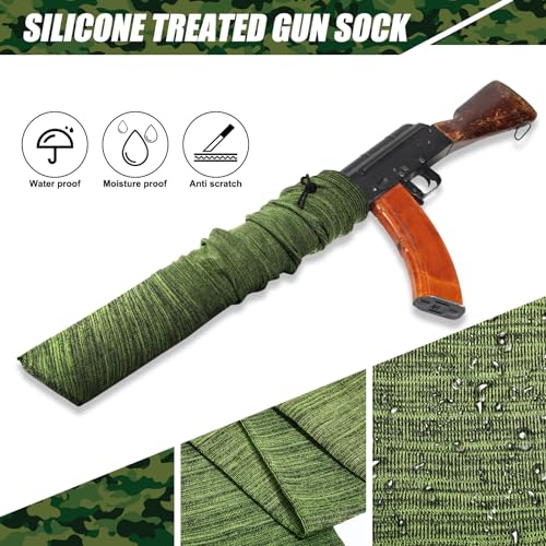 Buryeah Retro Color Knit Gun Socks for Rifles - Waterproof, 54 Inch, 24 Pack