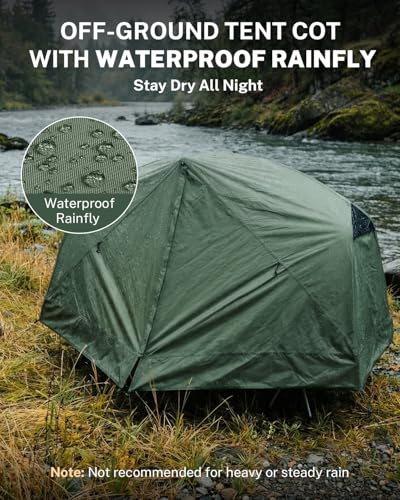 Gonex 31.5-Inch Wide Camping Tent Cot - Army Green, Portable & Adjustable