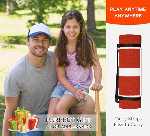 KuiBonu Clay Softball Pitching Mat 10x3 ft with Rubber & Antifade Turf for Indoor & Outdoor Practice