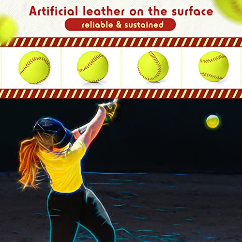 Yellow Softballs 11 Inch for Baseball & Softball Practice - Pack of 18, Red Stitching, Official Size, Variations of THIS listing