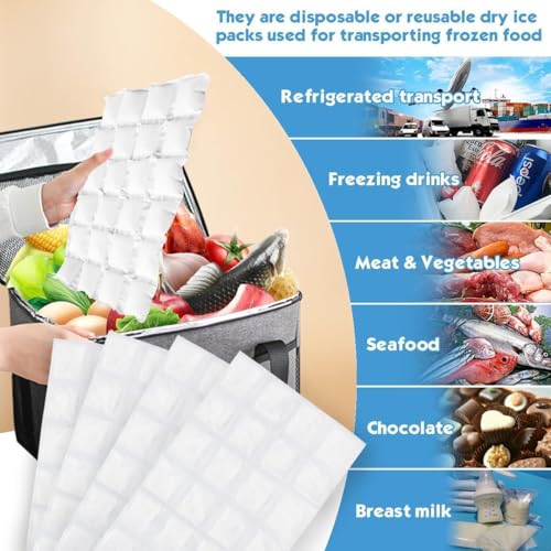Reusable Ice Sheets for Coolers - 6PCS White Ice Pack Sheets for Camping & Lunch